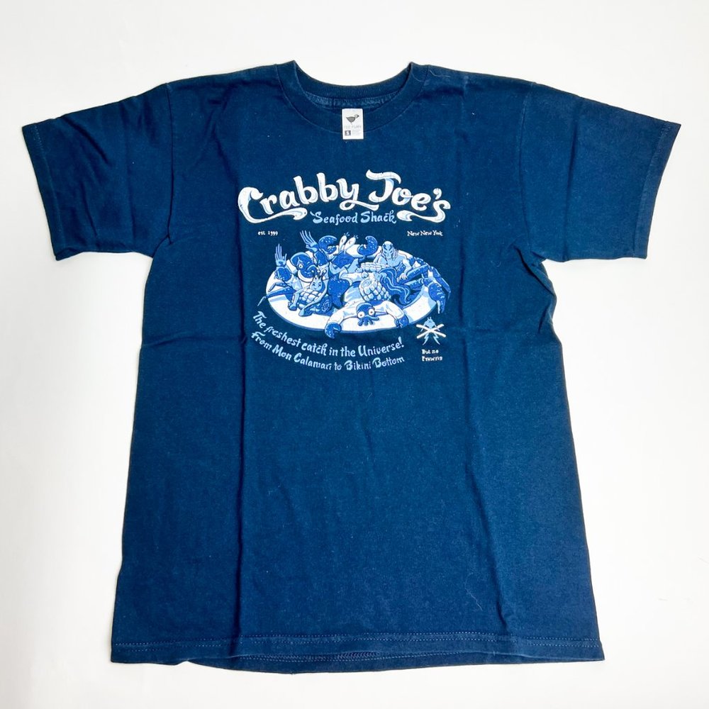 Tee Fury Navy Blue Men's Small CRABBY JOES Seafood Snack T-Shirt Graphic Vintage